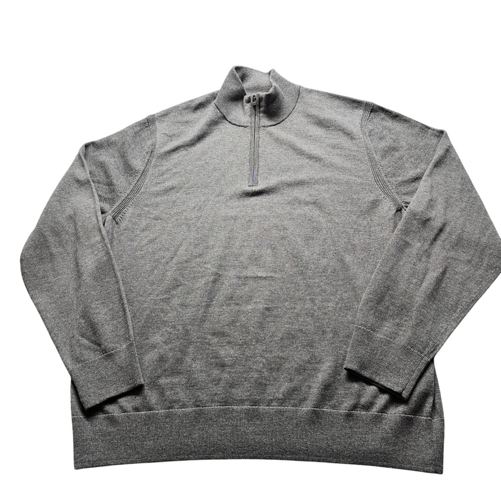 Banana Republic Merino Wool Half-Zip Sweater Mens XL Grey Pullover 503335-00